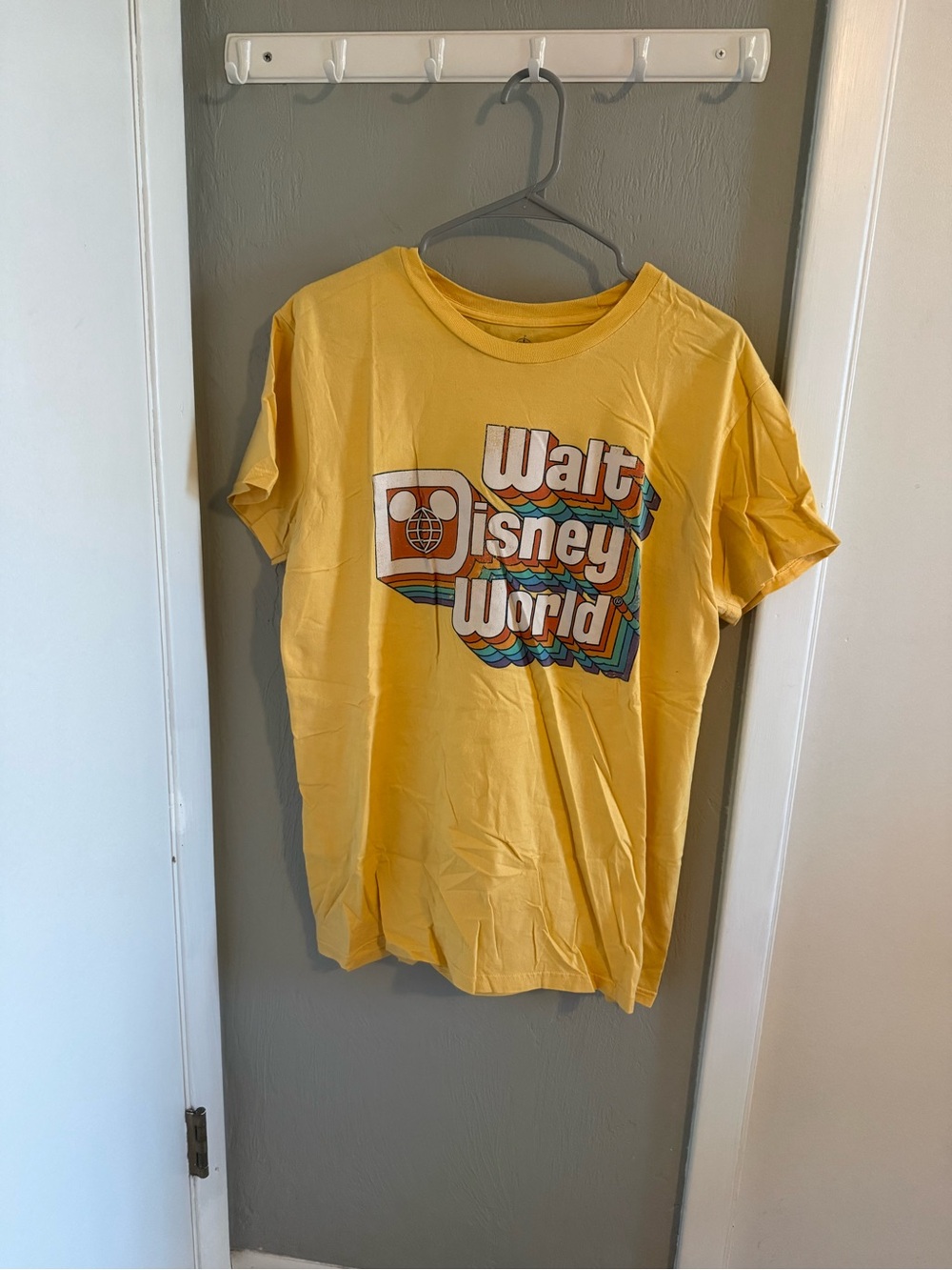 Disney Yellow Walt Disney World Retro Logo Short Sleeve Tee